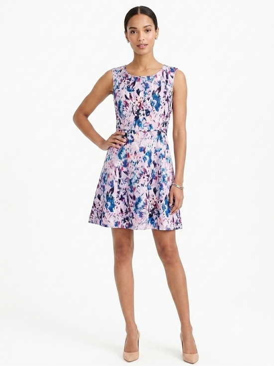 J. Crew Dresses & Skirts - NWT J.Crew Watercolor Abstract Floral Shift A Line Dress Lilac Multi Size 8